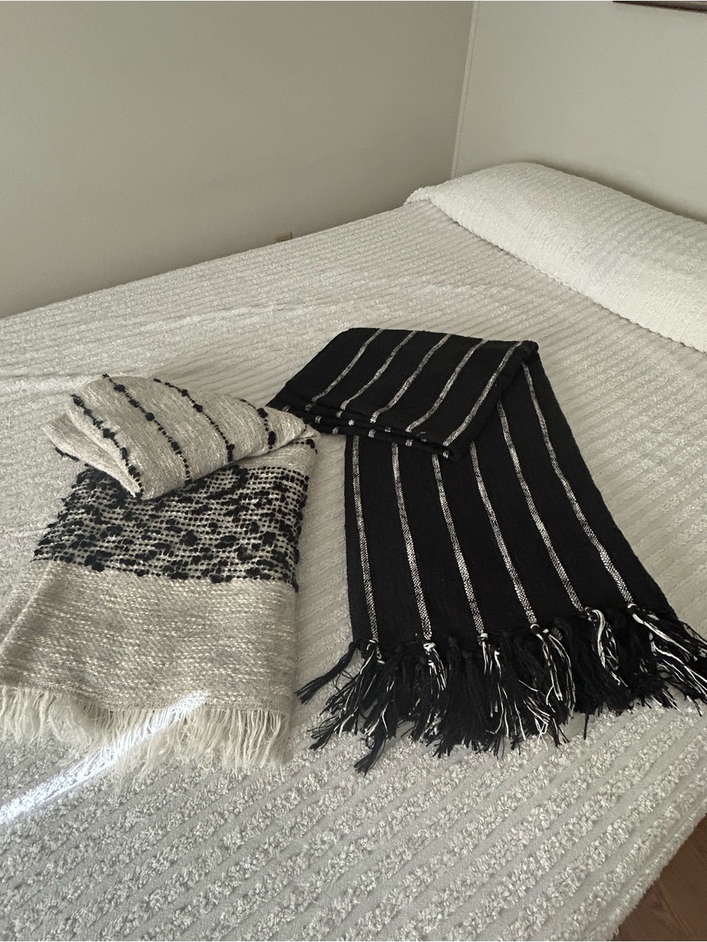 Lot of 2 THROWS/ blankets. IKEA & THRESHOLD.